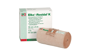 Elko Rosidal K korte rek zwachtels 2st. 10cmx5m met verbandklemmen