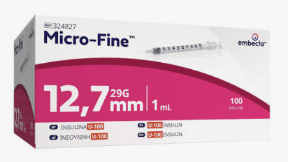 Microfine insuline spuit met naald per 100ST
