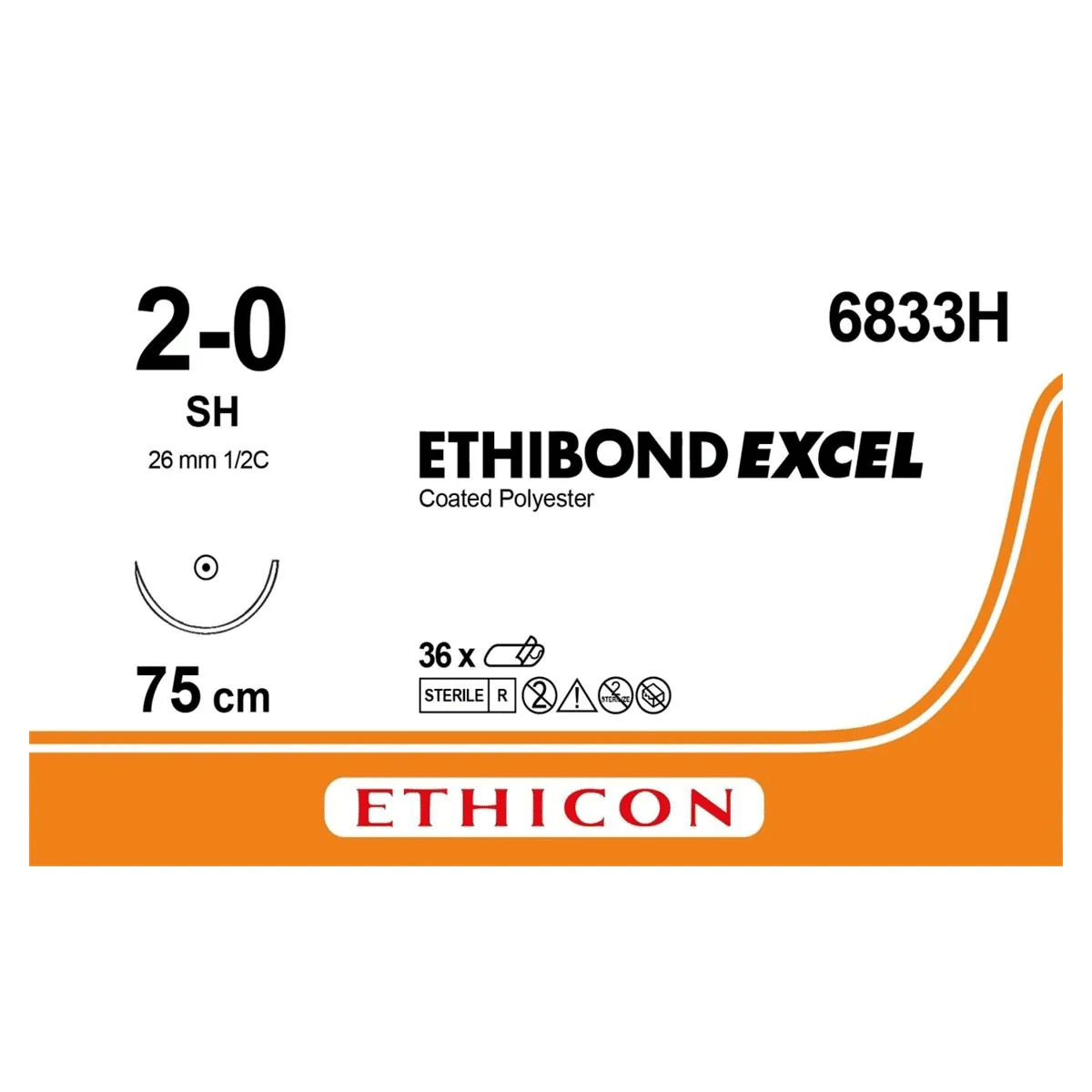 Ethibond Excel 6833H 2-0 SH 75cm steriel 36ST