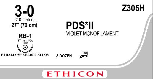 Ethicon PDS II Hechtdraad Z305H 5-0 nld RB-1 70cm per 36st