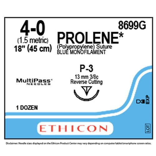 Ethicon Prolene Hechtdraad 8699H 4-0 draad met P3 naald 45cm per 36st