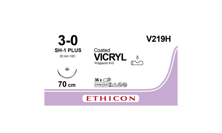 Vicryl hechtdraad V219H 3-0 SH-1 plus 70 Chirurgie