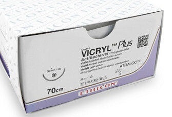 Ethicon Vicryl V213H ongekleurd hechtdraad 5-0, RB-1 naald 70cm per 36st.  - afbeelding 0