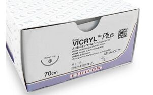 Ethicon Vicryl V213H ongekleurd hechtdraad 5-0, RB-1 naald 70cm per 36st. 