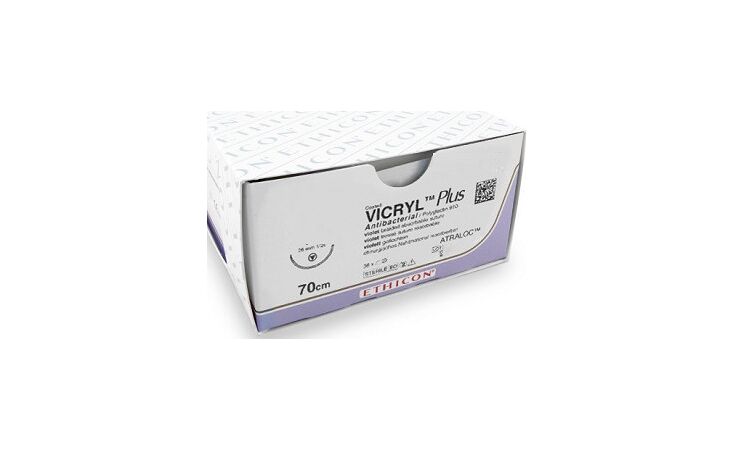 Ethicon Vicryl V213H ongekleurd hechtdraad 5-0, RB-1 naald 70cm per 36st.  - afbeelding 0