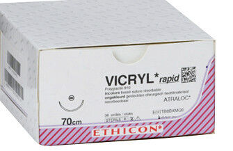 Ethicon hechtdraad V4930H vicryl rapid draad ongekl 5-0 naald P-3 per 36 stuks