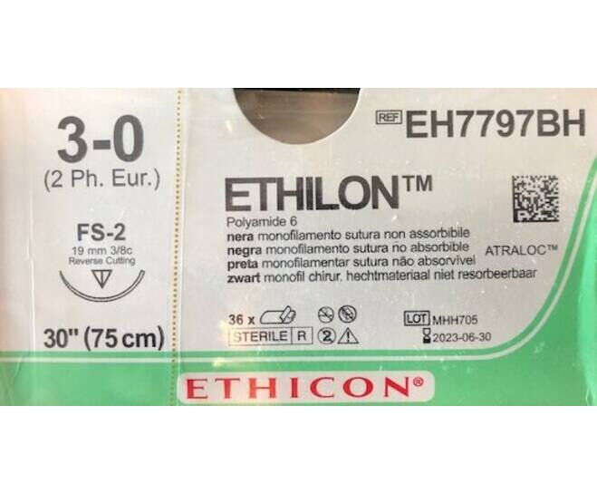 Ethilon EH7797BH 3-0, naald FS-2, 75cm 36 stuks
