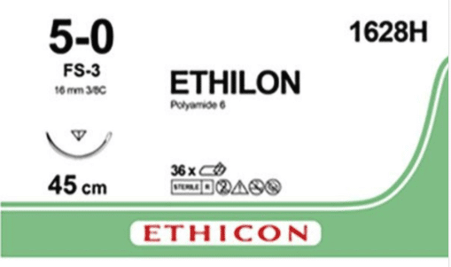Ethilon 5-0 hechtdraad zwart Fs-3 naald 45cm per 36st.
