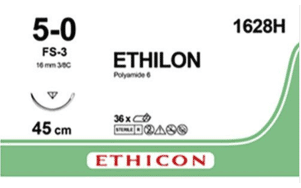 Ethilon 5-0 hechtdraad zwart Fs-3 naald 45cm per 36st.