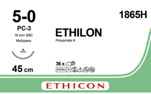 Ethilon hechtdraad 5-0 1865H met PC-3 prime multipass naald 45cm zwart per 36st.