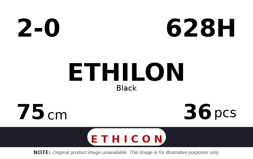 Ethilon 628H hechtdraad - KS 2-0 - 75cm - | per 36 st. | - afbeelding 0
