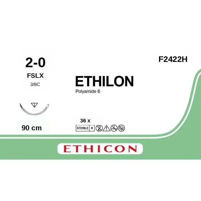 Ethilon F2422H hechtdraad - FSLX 2-0 - 90cm - | per 36 st. | - afbeelding 1