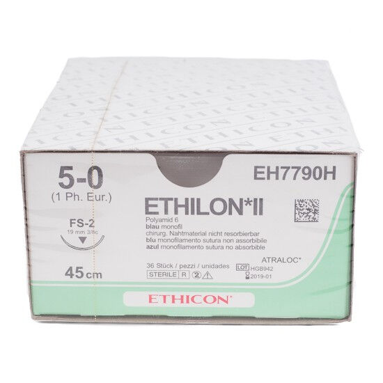 Ethilon hechtdraad 5-0 met FS-2 naald  EH7790H per 36st.