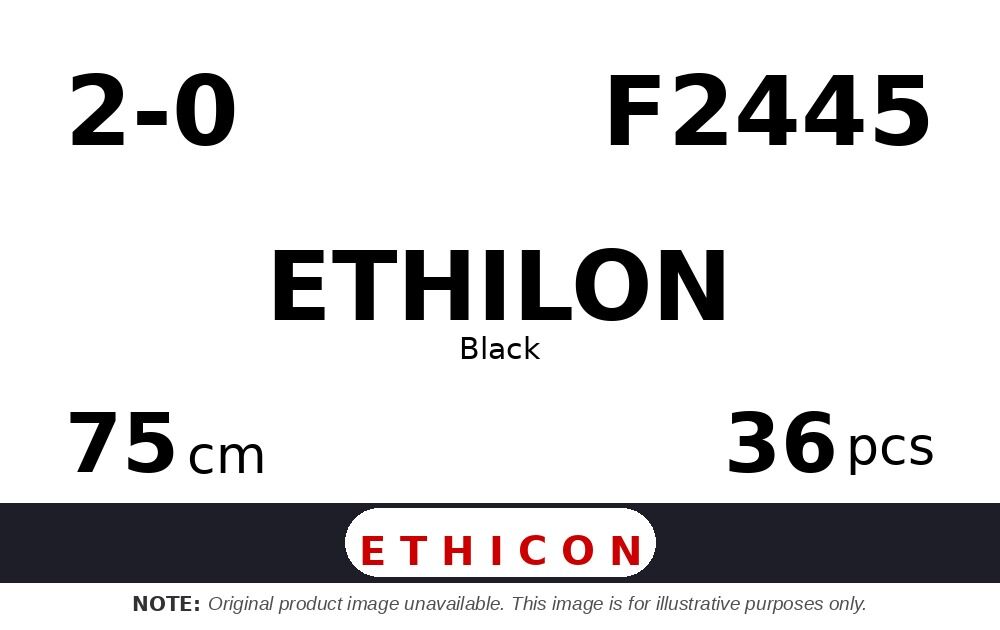 Ethilon F2445 hechtdraad - KS 2-0 - 75cm - | per 36 st. | - afbeelding 0