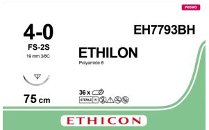 Ethilon hechtdraad 4-0 EH7793BH 75cm zwart, FS-2S naald 36st