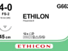 Ethilon hechtdraad G662G dikte 4-0 groen 45cm met FS-2 naald per 12ST