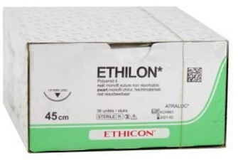 Ethilon hechtdraad EH7663H 5-0 45cm PS-3 naald per 36st