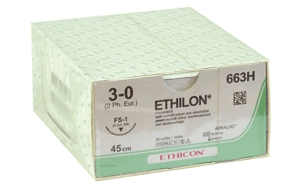 Ethilon 3-0 hechtdraad 663H met FS-1 hechtnaald 45cm draad per 36st