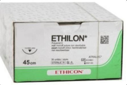 Ethilon hechtdraad 5-0 45cm zwart P-3 698H 36x