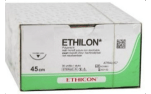 Ethilon hechtdraad 6-0 45cm zwart FS-3 naald 660H 36st.
