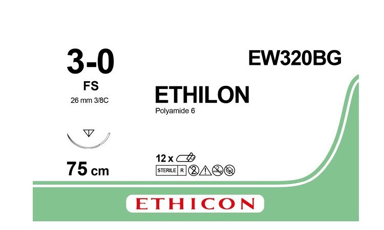 Ethilon hechtdraad EW320BG 3-0 26TR3-8 75cm per 12st