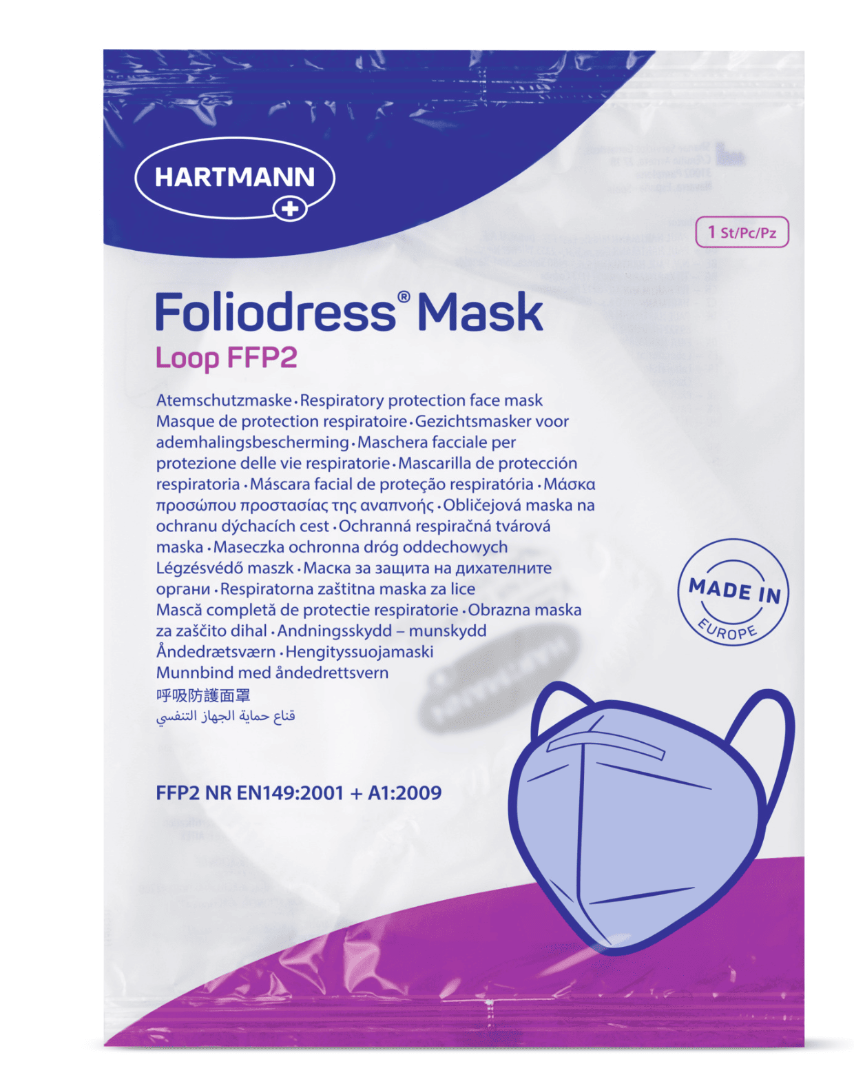 Foliodress Allmed FFP2 mondmasker ademhalingsmasker per 50ST. - afbeelding 2