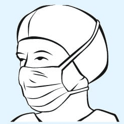 Foliodress groen mondmasker comfort anti-splash type IIR met knooplinten per 40ST.