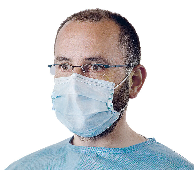 2. Foliodress comfort OK masker per 50st. groen antiwasem met knooplinten type II 