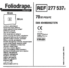 Foliodrape gatdoek steriel  50x60cm met 7cm gat en plakstrook 70st. - afbeelding 1