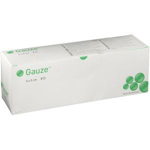 Molnlycke gauze hydrofiele gaasjes 5x5cm steriel 8 laags per stuk verpakt 150st.