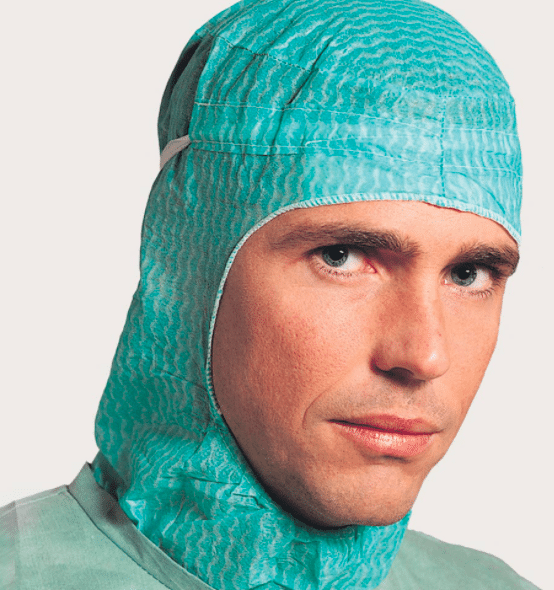 Barrier operatiemuts glenn met schouderbed en zweetband per 40st.