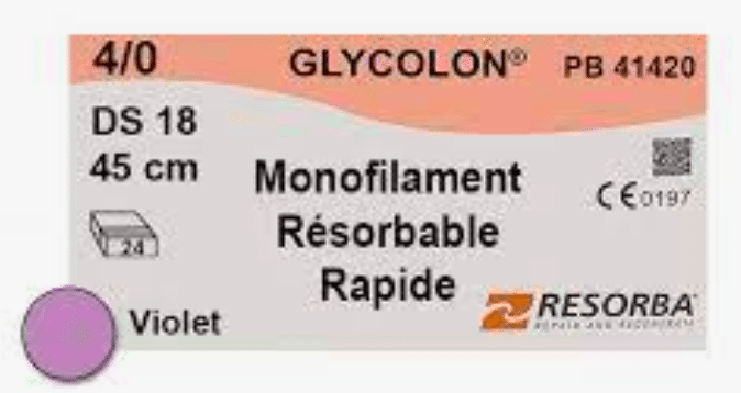 Glycolon Resorba DS18 violet 1.5 4-0 70cm, 24stuks