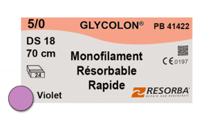 Glycolon Resorba DS18 violet 1.5 5-0 70cm, 24stuks