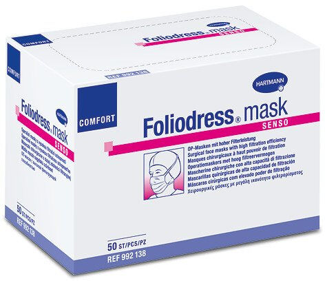 Foliodress mondmasker comfort oorlussen 5x10 type IIR per 50ST