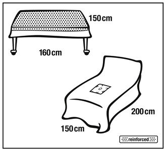 Foliodrape handvoet laken met tafellaken per 11ST.