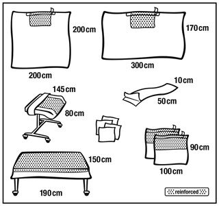 Foliodrape sets algemene chirurgie protect plus universeel re-inforced XL per 6ST.