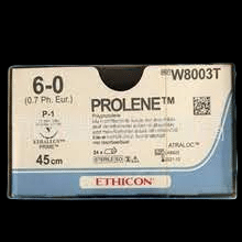 Ethicon prolene W8003T hechtdraad 6/0 45cm blauw met P1 hechtnaald per 24st.