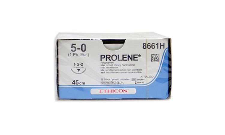 Prolene hechtdraad 8661H met draaddikte 5-0 en FS-2 hechtnaald