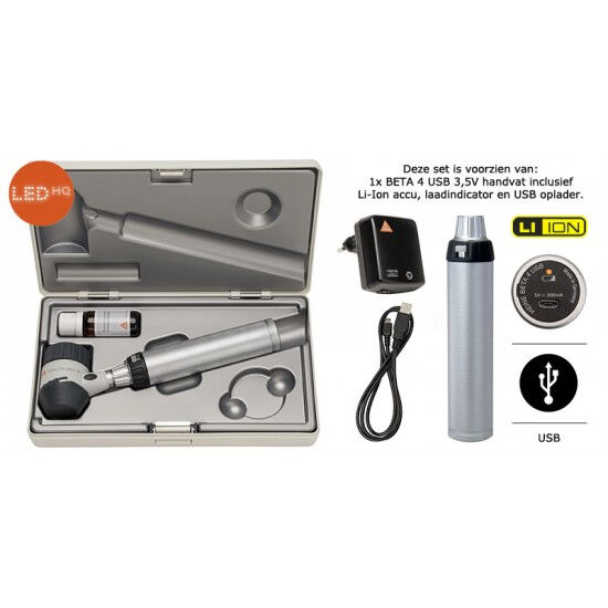 Heine Dermatoscoopset Delta 20T Beta 4 USB Handvat