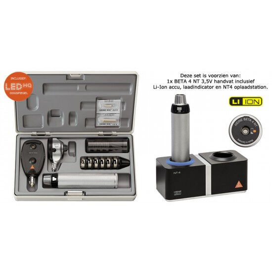 Heine Diagnostische Set Beta 100 Otoscoop Beta 200 LED Opthalmoscoop NT4 Tafellader