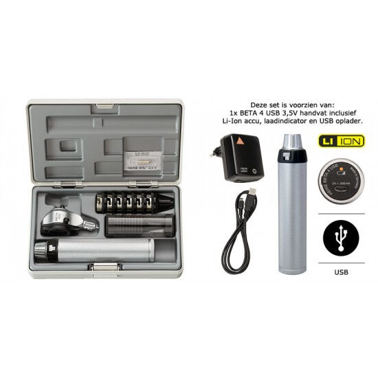 Heine otoscoopset Beta 100 USB handvat
