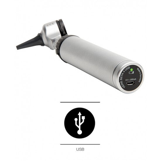 Heine Otoscoopset Beta 200 LED Beta4 USB Handvat