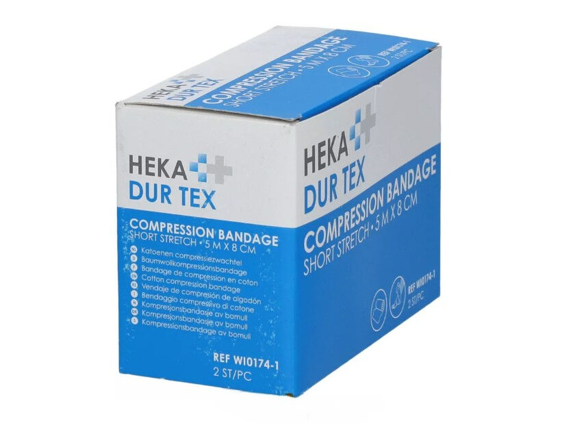 Heka Dur Tex korte rek zwachtel 5mx8cm per 2 stuks