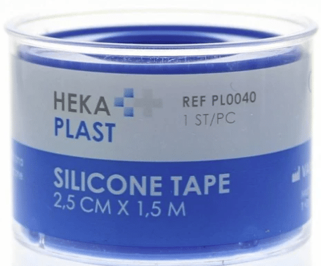 Hekaplast silicone tape 2.5CM x 1.5M per 12ST