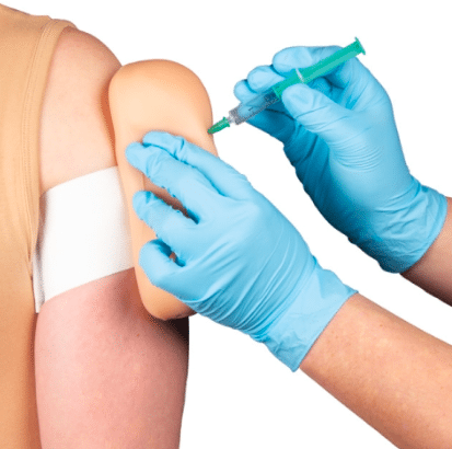 Injectietrainer voor IM en SC injecties met bevestigingsband voor arm per stuk - afbeelding 1