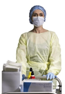 Barrier Isolatiejas SMS/PP met PE coating geel maat L-XL per 40st. 