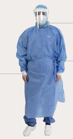 Barrier Isolatiejas SMS/PP met PE coating blauw maat XL per 40st. 