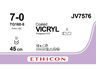 Vicryl hechtdraad violet 45CM draad m 0-5 naald JV7546 per 36ST