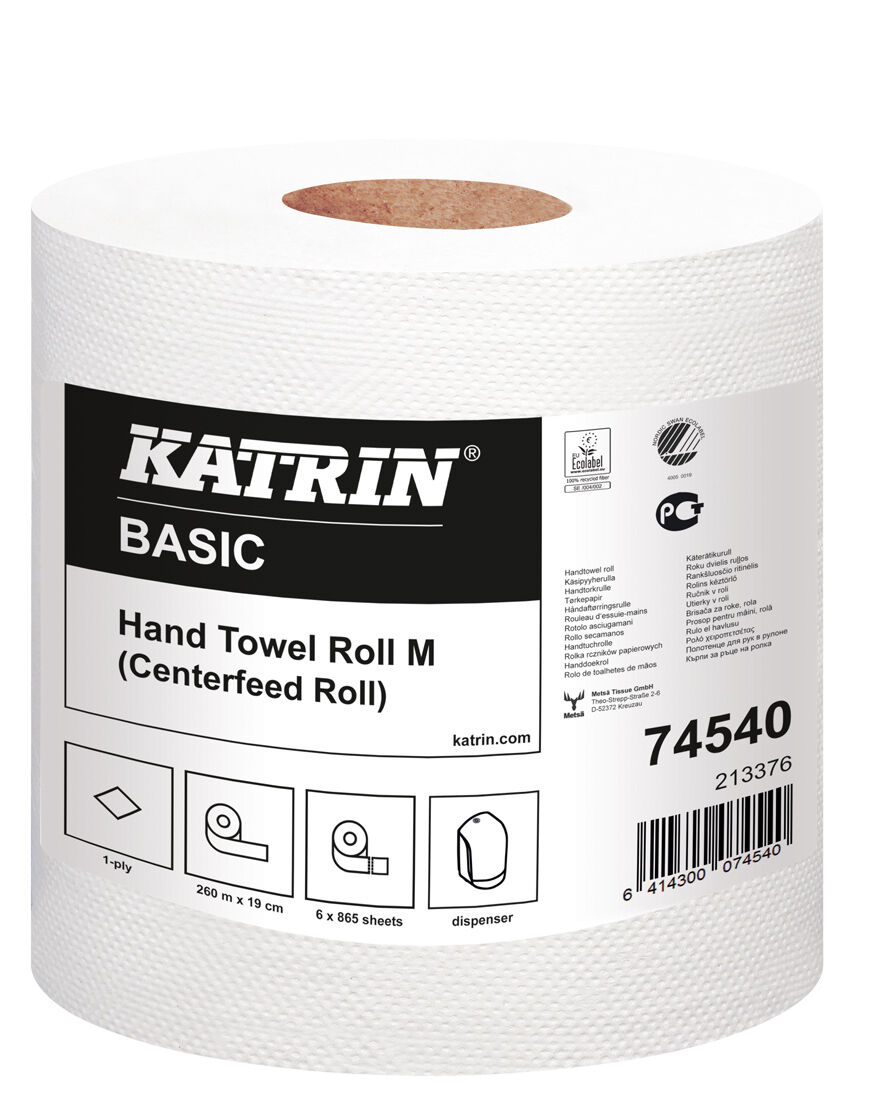 Katrin Basic handdoek M op rol 19cm x 260M per 6st.