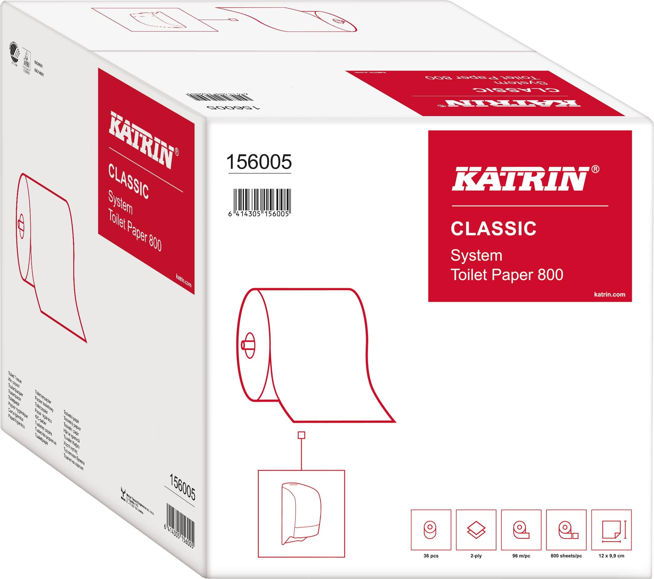 Katrin Classic System toiletpapier doprol 800 vel per 36st. - afbeelding 1